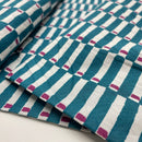 Handgefertigte Batik Baumwolle Muster petrol lila