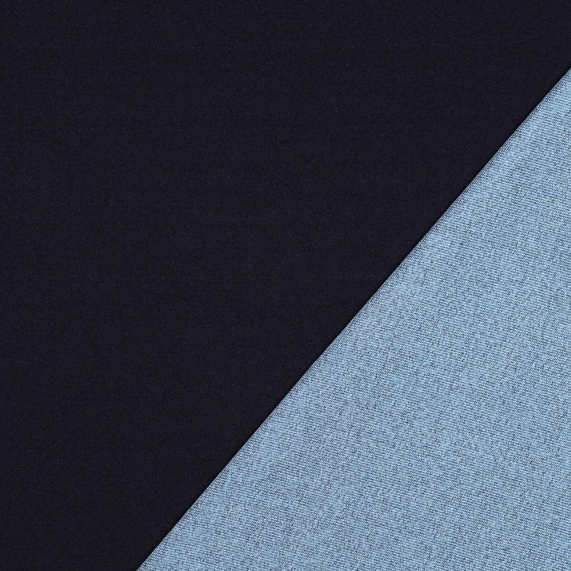 Denim French Terry Sweat Stoff dunkelblau