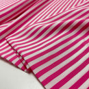 Viskose Baumwolle Webware Stoff Streifen weiß pink