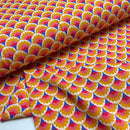 Jersey Stoff Feather Fan by Jojulein Design Muster gelb