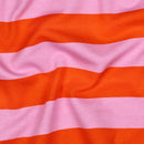 Poppy angerauter Soft Sweat Stoff Streifen orange pink