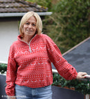 Swafing Holly French Terry Sweat Stoff Weihnachten rot