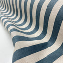 Poppy Design Beschichtete Baumwolle Canvas Stoff Streifen blau