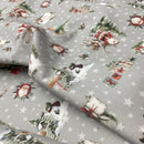 Swafing Santa Canvas Stoff Weihnachten grau