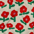 Jennifer  Bouron Rippjersey Stoff Blumen Muster rot
