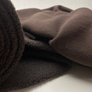 Teddy Boucle Stoff Jackenstoff mit Fleeceabseite dunkelbraun