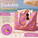 Poppy Design Beschichtete Baumwolle Stoff kariert Zitronen rosa