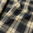 Baumwoll Flanell Stoff Swafing Yukon schwarz beige kariert