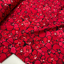Viskose Jersey Stoff Digital Blumen rot