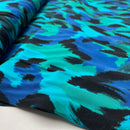 Viskose Stoff Webware Animal Print blau