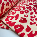 Ilja Fabrics Sweat angeraut Leo Animal Print rot