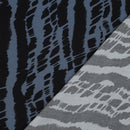 Viskose Stoff Webware Digital Abstrakt blau schwarz