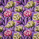 Viskose Ecovero Stoff Webware Blumen lila violett