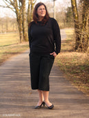 Swafing Landshut Leinen Viskose Stoff Streifen schwarz