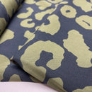 Viskose Stoff Webware Leo Animal Print grün anthrazit