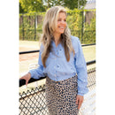Cotton Baumwolle Webware Pailetten Streifen blau