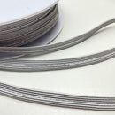 1 Meter Paspel Paspelband gestreift grau
