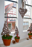 Swafing Wiebke Canvas Stoff Weihnachten Bäume taupe