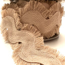 Zackenlitze mit Fransen 60mm breit beige