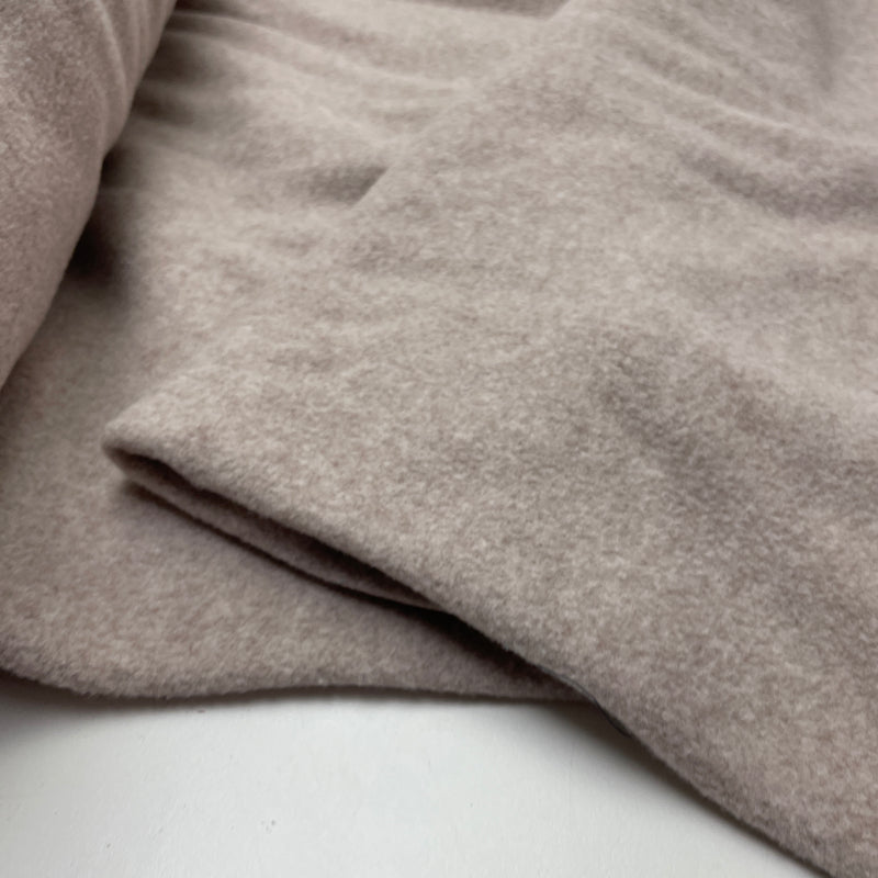 Baumwoll Fleece Stoff uni beige