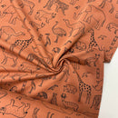 French Terry Sweat Stoff Safari braun