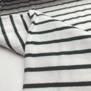Jersey Stoff Streifen oliv weiß