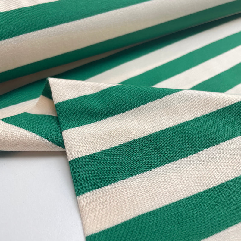 meet MILK Tencel Modal Jersey Stoff  Streifen grün