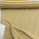 Jersey Stoff Streifen gelb weiß