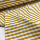 Jersey Stoff Streifen gelb weiß