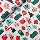 Swafing Joyful Christmas Stoff Baumwolle Weihnachten weiß