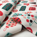 Swafing Joyful Christmas Stoff Baumwolle Weihnachten weiß