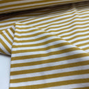 Jersey Stoff Streifen gelb weiß