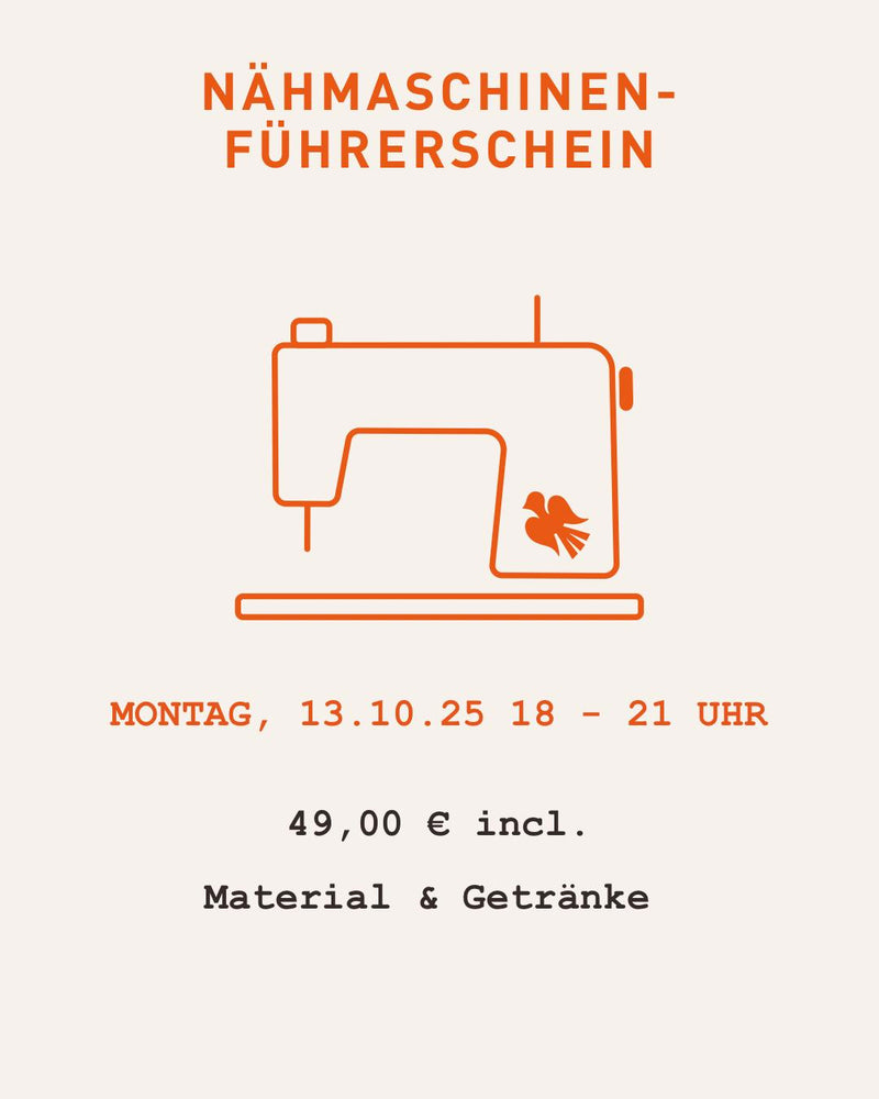 Nähmaschinen-Führerschein, Montag, 13.10.2025