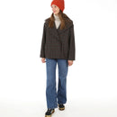 Papierschnittmuster Studio Schnittreif Frau Laura gefütterter Kurzmantel mit großem Kragen