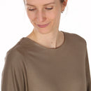 Papierschnittmuster Studio Schnittreif Frau Yelda Longsleeve mit Schleife & Materialmix