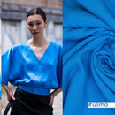 Fibre Mood Viskose Webware Stoff uni blau glänzend