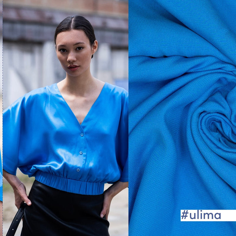 Sweatshirt Stoff Stoff Uni Blau Fibre Mood Viskose Webware Stoff