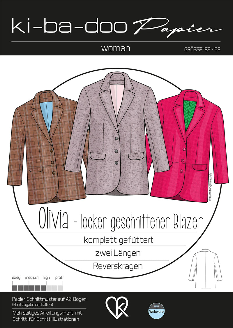 Papierschnittmuster Kibadoo Olivia Blazer