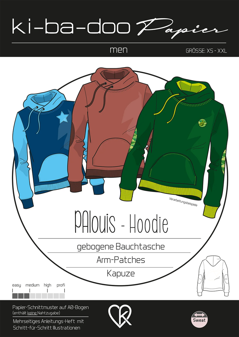 Papierschnittmuster Kibadoo Palouis Hoodie