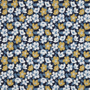 Poppy Jersey Stoff Blumen blau