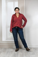 Jersey Stoff Streifen Swafing Isa rot