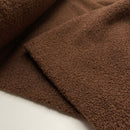 Teddy Boucle Plüsch Stoff Jackenstoff mit Fleeceabseite braun