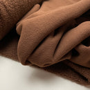 Teddy Boucle Plüsch Stoff Jackenstoff mit Fleeceabseite braun
