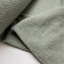 Teddy Boucle Plüsch Stoff Jackenstoff mit Fleeceabseite Salbei