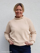 Swafing Jin melange Stoff Strickstoff Baumwollstrick beige