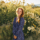 Viskose Stoff mit Stretchanteil Webware Paisley Muster blau