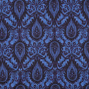 Viskose Stoff mit Stretchanteil Webware Paisley Muster blau