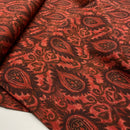 Viskose Stoff mit Stretchanteil Webware Paisley Muster rostbraun