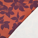Viskose Stoff mit Stretchanteil Webware Blumen Muster braun