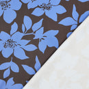 Viskose Stoff mit Stretchanteil Webware Blumen Muster blau